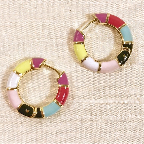 🍭Candy Colored Enamel Hoops🍭 - Picture 8 of 8